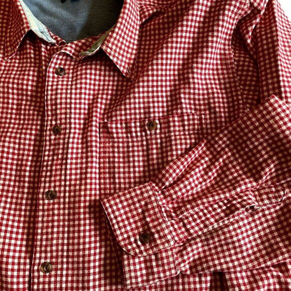 Vintage Chaps Ralph Lauren Shirt Mens XL red check Flannel Button Up Cotton - Picture 6 of 12